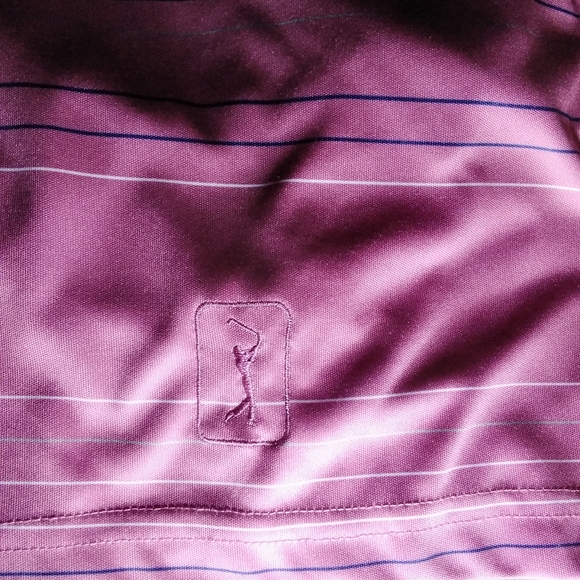 PGA  pro series polo golf shirt XXL Mauve with stripes 100% polyester Polo shi… - Picture 14 of 14